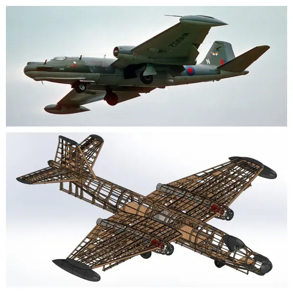 1/6 ENGLISH ELECTRIC CANBERRA Lasercut Kit